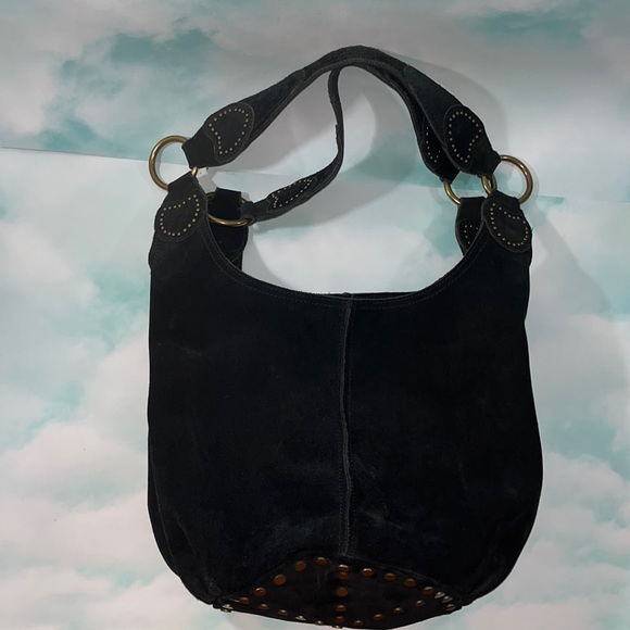 Lucky Brand Bags Lucky Brand Suede Leather Peace Sign Hobo Bucket